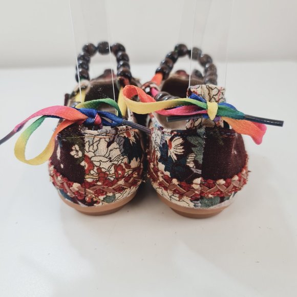 Ladies Multicolour Floral Pattern Flat Shoes UK 4 EU 37 Slip On - Picture 9 of 10